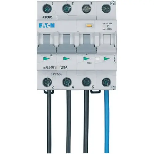 Eaton mRB6-16-3N-B-003-A-FL aardlekautomaat 16A 3p+N 30mA B-karakteristiek 6kA klasse-A