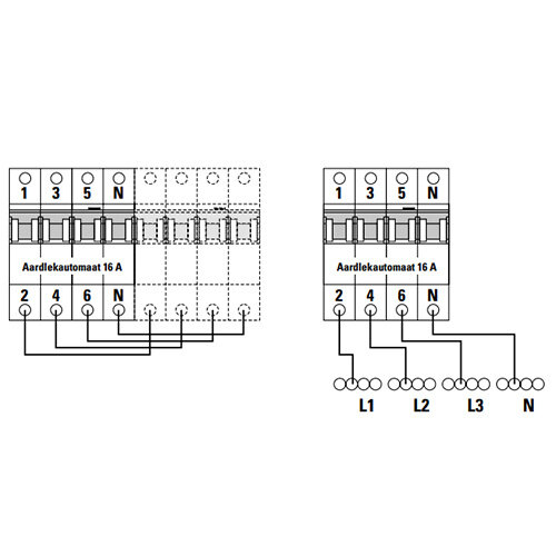 Eaton mRB6-16-3N-B-003-A-FL aardlekautomaat 16A 3p+N 30mA B-karakteristiek 6kA klasse-A