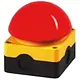 Eaton FAK-R/V/KC02/IY slagdrukknop NOOD-UIT rood/geel opbouw 2xverbreek contact + onderkast 256790