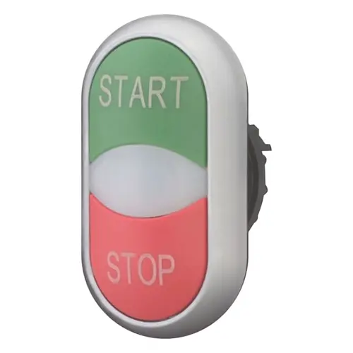 Eaton M22-DDL-GR-GB1/GB0 dubbele drukknop + signaallamp groen-wit-rood START/STOP 216702