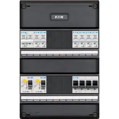 Eaton I-62V14F0-HS-64 groepenkast 3-fase 6 groepen + fornuisgroep 2-aardlekschakelaars en hoofdschakelaar