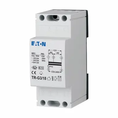 Eaton TR-G3/18 beltransformator 230VAC 4-8-12VAC 2-1,5A 2PE