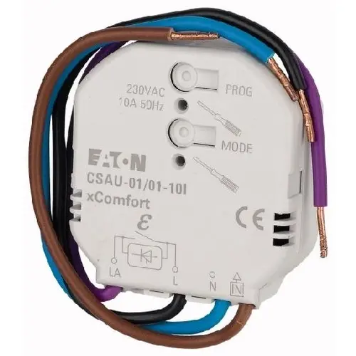 Eaton CSAU-01/01-10IE xComfort schakelactor 1-polig met geïntegreerde binaire ingang en energiemeetsensor inbouw 10A 2300 Watt 230VAC