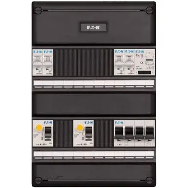 Eaton I-42V340T-HS-64 groepenkast 3-fase 4 groepen 2-aardlekschakelaars beltrafo en hoofdschakelaar