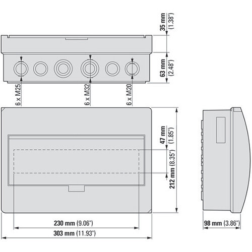 Eaton BC-O-1/12-ECO installatiekast opbouw 1-rij 12-plaatseenheden IP40