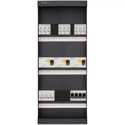 Eaton 2066031 groepenkast 3-fase 9 groepen 3-aardlekschakelaars 1x 4p automaat en hoofdschakelaar I-93G34K0-HM104