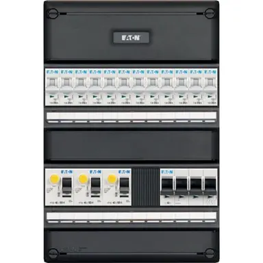 Eaton I123V3400-HS-64 groepenkast 3-fase 12 groepen 3-aardlekschakelaars en hoofdschakelaar