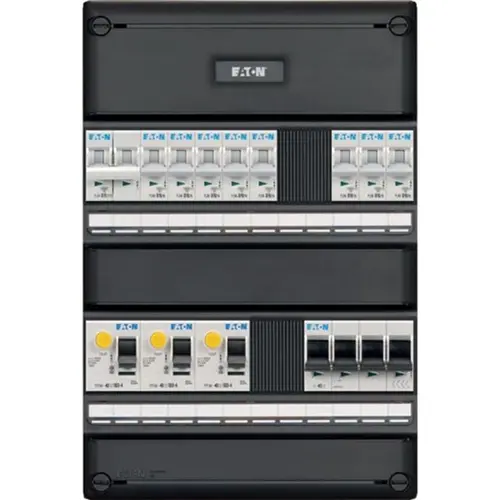 Eaton I-83V34F0-HS-64 groepenkast 3-fase 8 groepen + fornuisgroep 3-aardlekschakelaars en hoofdschakelaar