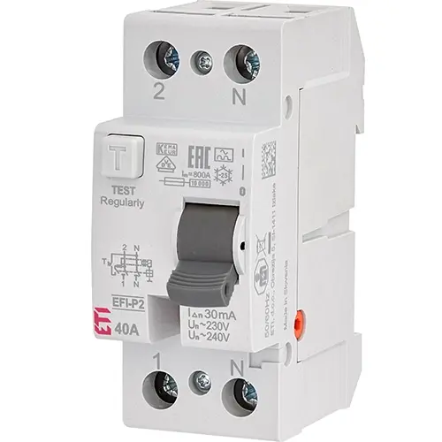 ETI 432000313 aardlekschakelaar EFI-P2 40A 30mA 2p 2061112