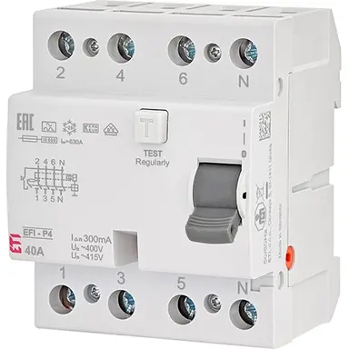 ETI 432000373 aardlekschakelaar EFI-P4 40A 300mA 4p 2061532