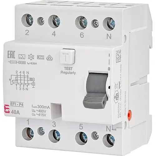 ETI 432000373 aardlekschakelaar EFI-P4 40A 300mA 4p 2061532