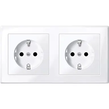 Schneider MEG2328-1425 wandcontactdoos 2-voudig randaarde volle afdekplaat inbouw
