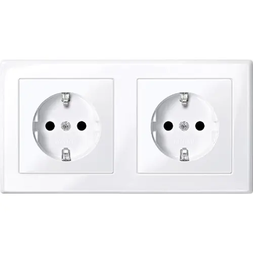 Schneider MEG2328-1425 wandcontactdoos 2-voudig randaarde volle afdekplaat inbouw