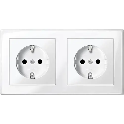 Schneider MEG2328-1419 wandcontactdoos 2-voudig randaarde inbouw
