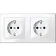 Schneider MEG2328-1419 wandcontactdoos 2-voudig randaarde inbouw