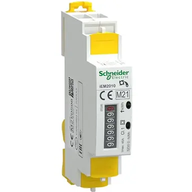 Schneider A9MEM2010 Kwh-meter analoog 1p+N In-40A 1-fase met pulsuitgang