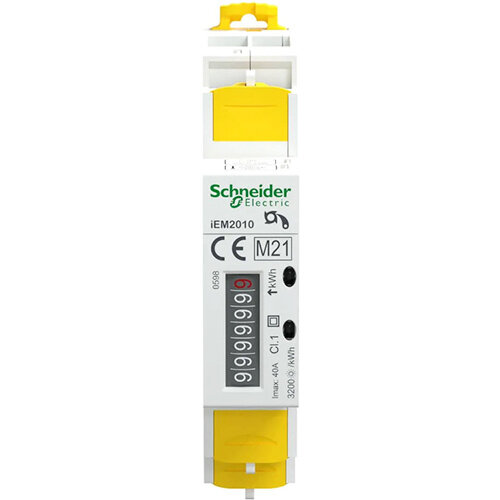 Schneider A9MEM2010 Kwh-meter analoog 1p+N In-40A 1-fase met pulsuitgang