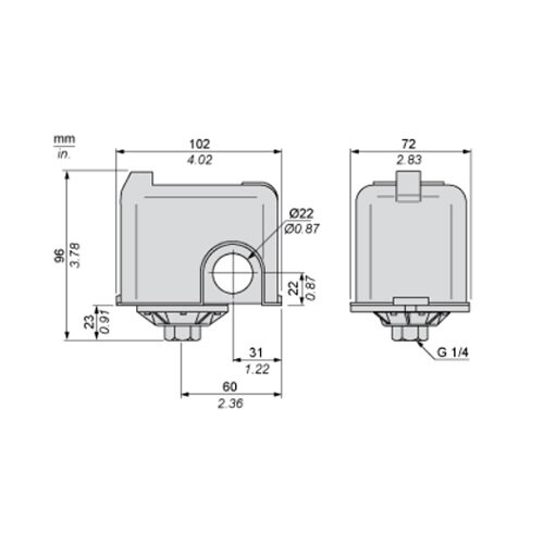 Schneider FSG2 drukschakelaar Pressostaat 4,6 bar verstelbare schaal 2x verbreekcontact
