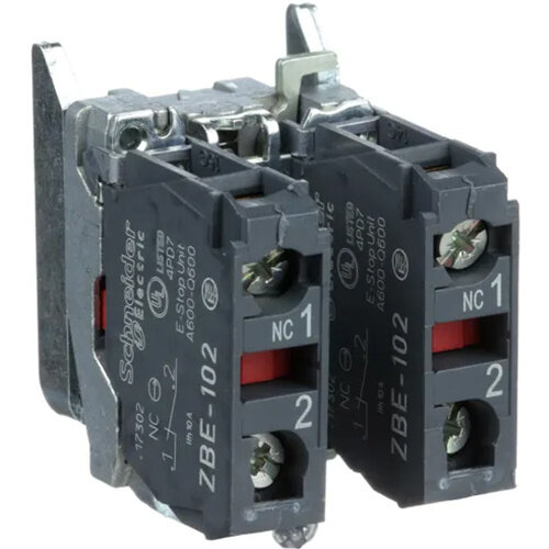 Schneider ZB4BZ104 lichaam - contactblok voor drukknop 22mm + 2x NC contactelement