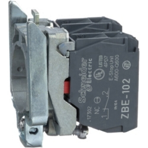 Schneider ZB4BZ104 lichaam - contactblok voor drukknop 22mm + 2x NC contactelement