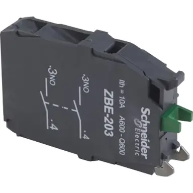 Schneider ZBE203 contactelement XB5 Harmony voor drukknop ZBE 22mm 2x NO contact