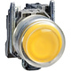 Schneider XB4BP51 drukknop terugvering ongemarkeerd 22mm geel 1xNO contact