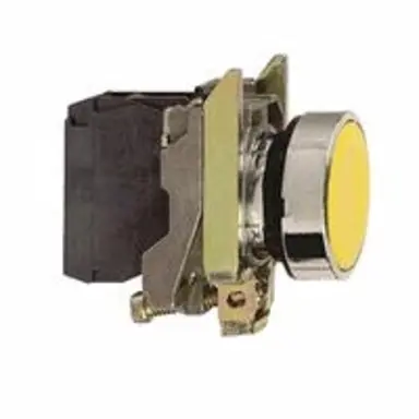 Schneider XB4BA51 Drukknop Vlak Geel 1m Rond