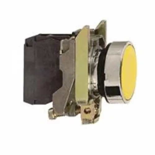 Schneider XB4BA51 Drukknop Vlak Geel 1m Rond