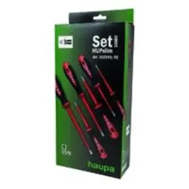 Haupa 102999/PZ schroevendraaierset PZ 1/2 sleuf 3,5/4/5,5/6,5 VDE 1000V slim 2C 6-delig