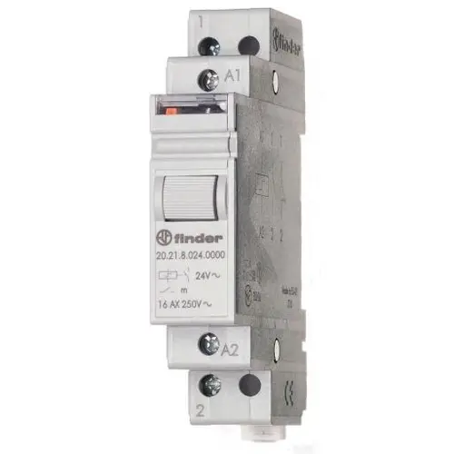 Finder 20.21.8.230.4000 impulsrelais modulair 16A type2 1-maakcontact AC50/60Hz 230V AgSnO2