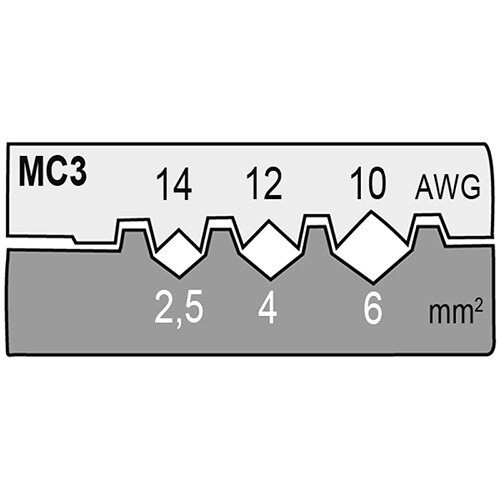 Haupa 211657 perstang voor fotovoltaiek vierkantpersing MC3