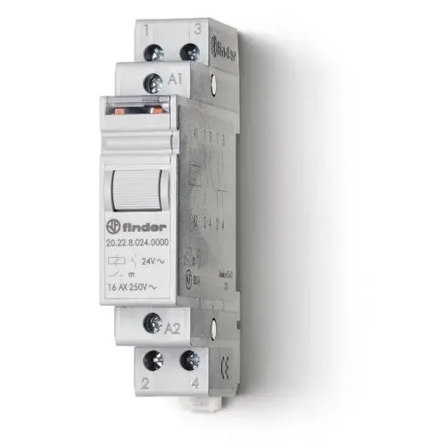 Finder 20.22.9.012.4000 impulsrelais modulair 16A type2 2-maakcontacten DC 12V AgSnO2
