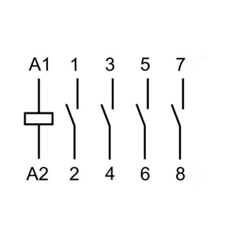 Finder 22.34.0.230.4340 magneetschakelaar 25A AC 50/60Hz 4x maakcontact 230V-spoelspanning AgSnO2