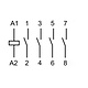 Finder 22.34.0.230.4340 magneetschakelaar 25A AC 50/60Hz 4x maakcontact 230V-spoelspanning AgSnO2
