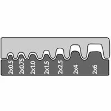 Haupa 211676/E persinzetstuk voor Twin-adereindhulzen 0,5 - 6,0 mm2, trapezepersing