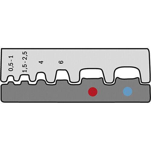 Haupa 210784 perstang combi-crimp voor geïsoleerde perskabelschoenen 0,5 - 2,5 mm2 - adereindhulzen 0,5 - 6 mm2