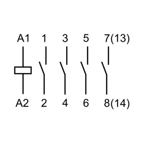 Finder 22.44.0.230.4310 magneetschakelaar 40A AC 50/60Hz 4x maakcontact 230V-spoelspanning AgSnO2