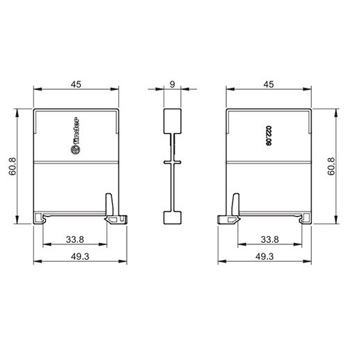 Finder 022.09 afstandshouder tbv warmtescheiding 9mm grijs