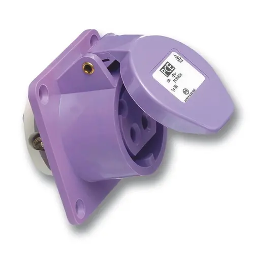PCE 363V inbouw wandcontactdoos CEE 3-polig 16A 20-25 V 70x70mm IP44 violet