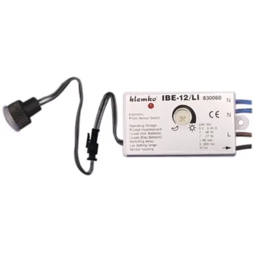 Klemko IBE-12/LI schemerschakelaar inbouw 240V LED 1-50W