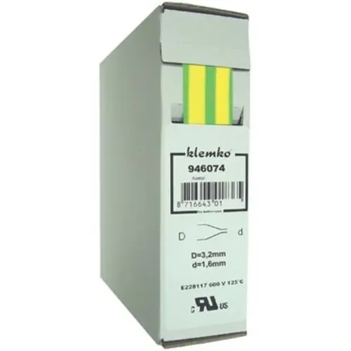 Klemko FP4TB-GG-3.2 946074 Krimpkous 3.2/1.6mm Groen/geel