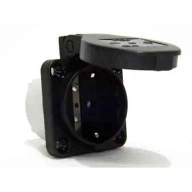 PCE 105-0SS wandcontactdoos met randaarde en klapdeksel 1-voudig 50 x 50 mm IP54 zwart