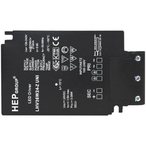 Klemko LB-LD-24V-36 Leddriver constante spanning 24Vdc 36W 860158