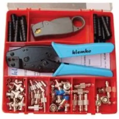 Klemko ATK BNC RG59 910067 assortimentsdoos BNC-Connectoren en toebehoren voor RG59 met tang