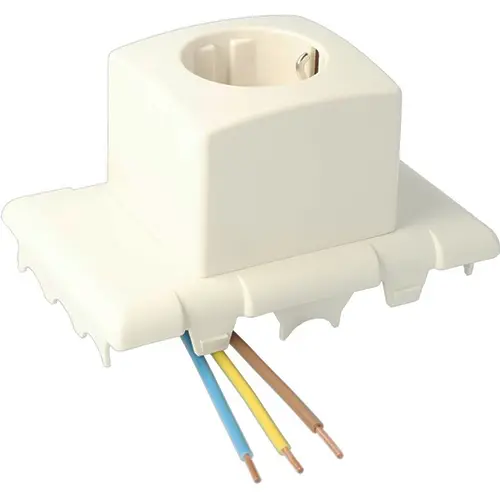 Attema AT2176 LU lasdoosdeksel met 1-voudig randaarde wandcontactdoos creme