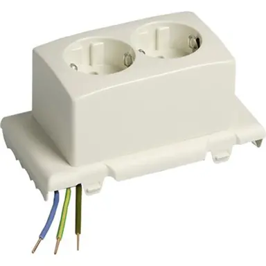 Attema AT1623 BK1619 lasdoos deksel 2-voudig randaarde wandcontactdoos