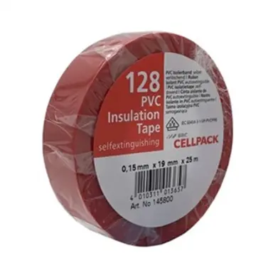 Cellpack TAPE128 19 RO tape serie128 19mm x 25mtr d=0.15mm rood