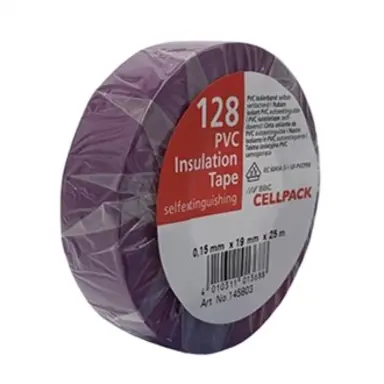 Cellpack TAPE128 19 VI tape serie128 19mm x 25mtr d=0.15mm paars