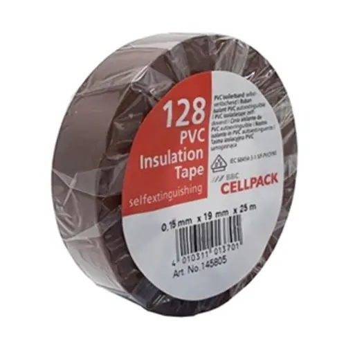 Cellpack TAPE128 19 BR tape serie128 19mm x 25mtr d=0.15mm bruin