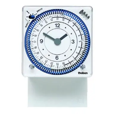 Theben 1690801 SYN 169 s analoge schakelklok + sokkel 24 uurs segmentschijf 3 mod